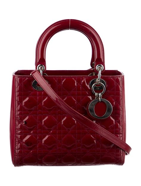 dior red patent bag|christian Dior cannage handbags.